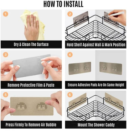 Cornerix™️Self Adhesive Metal Corner Storage Rack